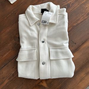 NWT H&M white/cream collared Shirt Jacket